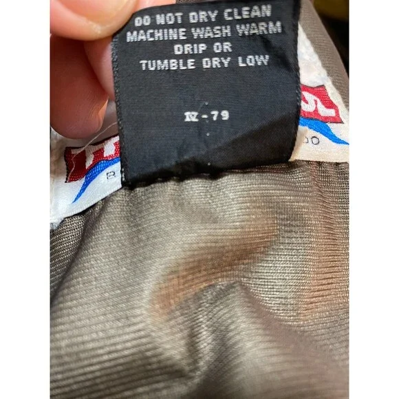 Vintage Holubar Gore tex hooded rain jacket cargo pockets work stains Large - Picture 11 of 12